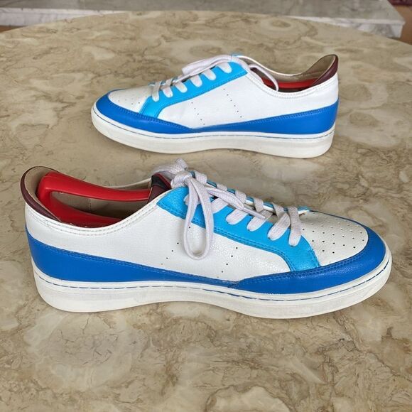 Superdry Vegan Basket Lux Low Trainer Aqua/Blue/White Unisex - Picture 6 of 16